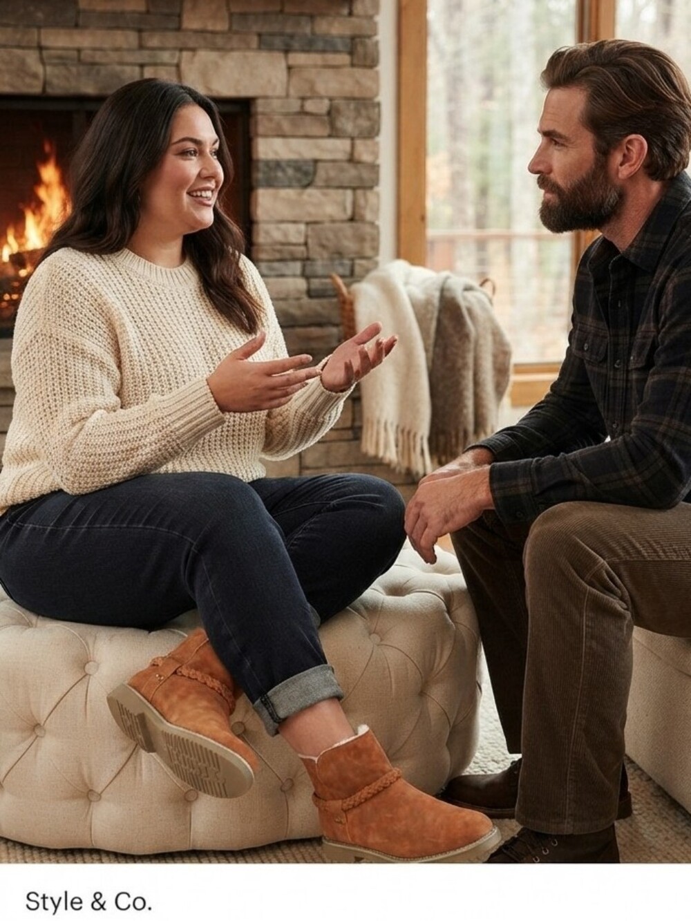 Style & Co. Fur-lined Leather Ankle Booties